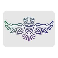 FINGERINSPIRE Owl Stencils Wall Decoration Template 11.6x8.3 inch Plastic Large Owl Drawing Painting