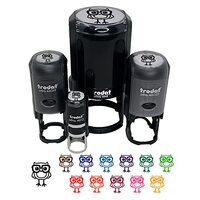 Owl Smart with Glasses Self-Inking Rubber Stamp for Stamping Ink Stamper Crafting Planners - 1/2 Inc