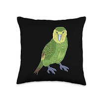 Kakapo Parrot New Zealand Bird Owl Parrot Throw Pillow