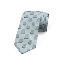Ambesonne Men's Tie, Design for Owl Lover, 3.7", Pale Cadet Blue Umber