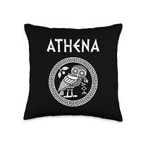 Athena Greek Goddess of Wisdom and War Athenian Owl Symbol Throw Pillow