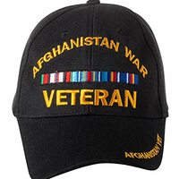 Artisan Owl Afghanistan War Veteran Embroidered Adjustable Baseball Cap (Black)