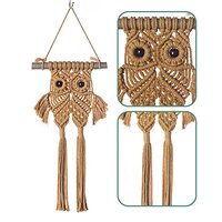 GemCave Owl Boho Decor Above Bed Wall Decor for Bedroom Macrame Wall Hanging Tapestry Art Decor, Kha