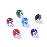 Cheriswelry 10pcs Cartoon Owl Glass Beads Animal Handmade Lampwork Beads Colorful Loose Spacer Beads