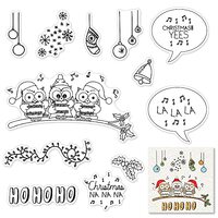 Christmas Owl Snowflake Clear Stamps for Card Making and Photo Album Decorations, Christmas Greeting