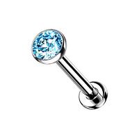 Pierced Owl 16GA Petite 8mm Barbell Implant Grade Titanium Threadless Push-in 3mm Crystal Flat Back 