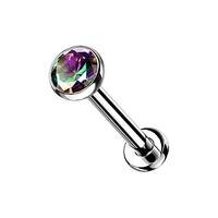 Pierced Owl 16GA Petite 8mm Barbell Implant Grade Titanium Threadless Push-in 3mm Crystal Flat Back 