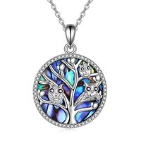Owl Gifts for Mom Women Owl Tree of Life Pendant Necklace 925 Sterling Silver Tree of Life Jewelry O