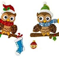 Bucilla Felt Ornament KIT Xmas, Christmas Owls