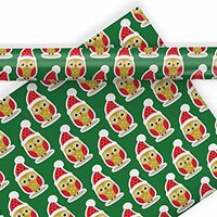 Red and Yellow Owl Christmas Wrapping Paper Premium Gift Wrap Party Decoration Decor (20 inch x 30 i