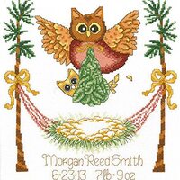 Baby Owl Birth Record Counted Cross Stitch Kit
