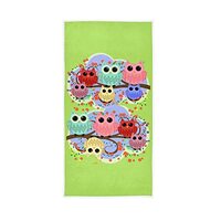 Oyihfvs Colorful Happy Family of Owls on Flowering Tree Branches Soft Hand Bath Towel 30" x 15&