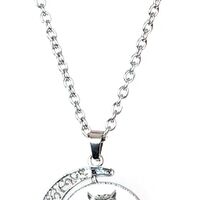 DEQIYIJI Owl Gifts Animal Necklace Jewelry For Women Men Teen Girls Boys Crescent Half Moon Pendant 
