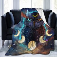 Owl Throw Blanket Flannel Plush Soft Warm Blankets 60"X50" for Kids Adults Gift Sofa Chair