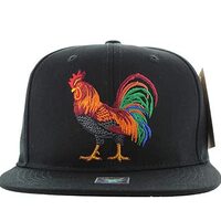 Artisan Owl Colorful Lifelike Rooster Snapback Hat - Mexico El Gallo Tradition with Snap Closure Des