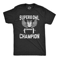 Mens Superb Owl Champion T Shirt Funny Sarcastic Football Pun Graphic Tee for Guys Funny T Shirts Sa