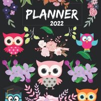 Owls Gifts 2022: Planner Owls Themed Monthly 1 Year: 2022 Planner Calendar Daily Agenda & Simple