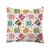 YGGQF Throw Pillow Cover Colorful Owl Polka Dot Animal Face Home Decor Pillowcase for Sofa 18x18 Inc