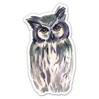 Pretty Watercolor Owl Sticker - 5" Laptop Sticker - Waterproof Vinyl for Car, Phone, Water Bott