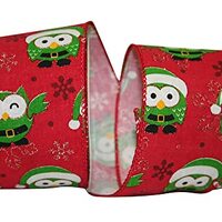 Wired Owls Santa Christmas Ribbon - 2 1/2" - 10 Yards