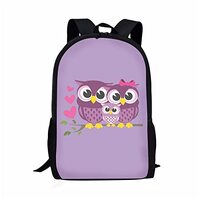 ZFRXIGN Purple Owl Backpack for Girls School Bookbags Lightweight Bag Casual Travel Rucksack Big Cap