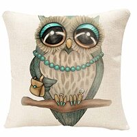 IBILIU Throw Pillow Covers Rural Style Owl Pattern Cushion Pillow Case Home Decor Pillowcase 18x18 I