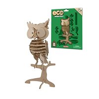 Eco 3D Wooden Puzzle Owl from Deluxebase. Animal Themed DIY 3D Puzzle Craft Kit. Sustainable Wood Fo