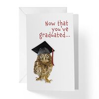 1Up Greetings Cute Graduation Card for Boy or Girl | Owl wearing graduation cap | Know It OWL (ALL) 