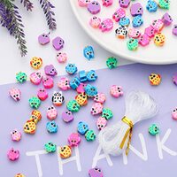100pcs Owl Polymer Clay Spacer Beads for Women Girls Jewelry Making DIY Bracelet Necklace Hair Clip 