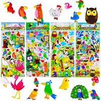 3D Puffy Bird Stickers for Kids with Hummingbird Parrot Parakeet and Cockatiel Stickers for Crafts S