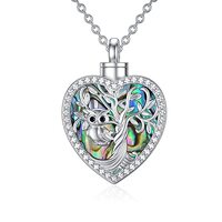 TOUPOP Cremation Jewelry Sterling Silver Tree of Life Owl Urn Pendant Necklace for Ashes Keepsake Hu