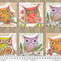 24.5" X 44" Panel Well Owl Be Owls Birds Branches Flowers Cori Dantini Cotton Fabric Panel