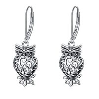 YAFEINI Owl Earrings for Women 925 Sterling Silver Dangle Leverback Bird Earrings Owl Jewelry Gifts 