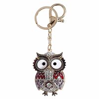 YONGYAN Cute Owl Crystal Keychain Charm Fashion Car Keyring Bag Pendant Alloy Handbag Accessories fo