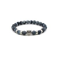 Fuqimanman2020 Natural agate Rock Owl Stretch String Healing Crystal Bracelet Energy Beaded Bracelet