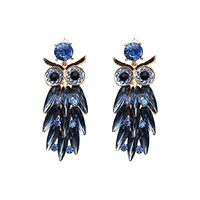 Owl Earrings for Women, Cute Animal Owl Tassel Earrings for Womens, Blue Owl Dangle Earrings Hypoall