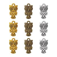 Ipotkitt 30Pcs/Box Tibetan Style Halloween Owl Alloy Charm Pendants Animal Ornaments for DIY Bracele