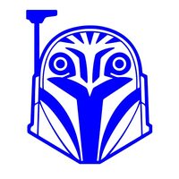 Bounty Hunter Helmet night owl Bo katan sticker Decal Vinyl Sticker in blue