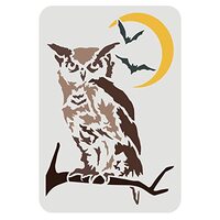 FINGERINSPIRE Night Owl Stencil 11.7x8.3 inch Animal Reusable Painting Stencil Decoration Stencils L