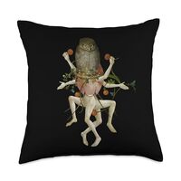 Hieronymus Bosch The Garden of Earthly Delights Owl Throw Pillow