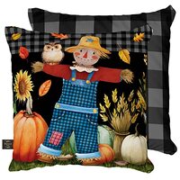 Briarwood Lane Friendly Scarecrow Autumn Decorative Pillow Pumpkins Owl Indoor Outdoor 17" x 17