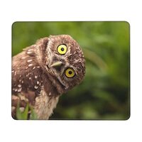 Cute Funny Head Tilted Owl Mouse Pad Anti-Slip Wild Forest Animal Art Print Gaming Mouse Pad for Lap