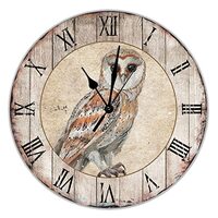 Woodland Owl Clock Wildlife Animal Frameless Wall Clock Battery Operated Silent Quartz 15 inch Class