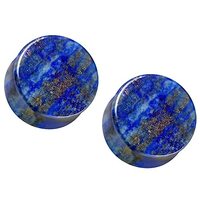 Pierced Owl AAA Grade Natural Lapis Lazuli Stone Double Flared Plugs, Sold as a Pair (8mm (0GA))