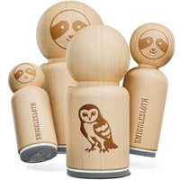 Inquisitive Barn Owl Rubber Stamp for Stamping Crafting Planners - 3/4 Inch Small