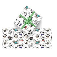 NZOOHY Animal Owl Deer Fox Cat Penguin Raccoon Wrapping Paper Roll for Gift Birthday Holiday Christm