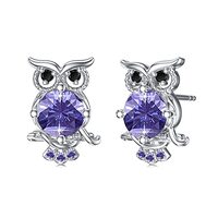 POPKIMI Owl Earrings for Women Owls Gifts S925 Sterling Silver Owl Earrings Owl Jewelry Gifts for Te