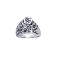 Peter Stone Ted Andrews Barn Owl Sterling Silver Ring Jewelry Wise
