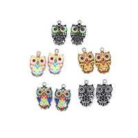 Owl Charms - 3/4 Inch Jewelry Craft Charms - 2 Each Style (10 Owls)
