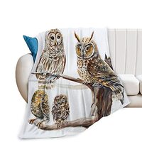 Owl Soft Throw Blanket All Season Microplush Thick Warm Blankets Tufted Fuzzy Flannel Throws Blanket